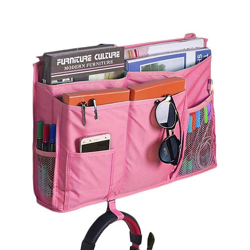 Sugaroom Bedside Storage Caddy, Bunk Bed Organizer Bed Storage Pocket Bedside Organizer Hanging Bed Storage Caddy for College Dorm Room, Hospital Bed Rails, Baby Bed, Camp (Pink) - Image 1